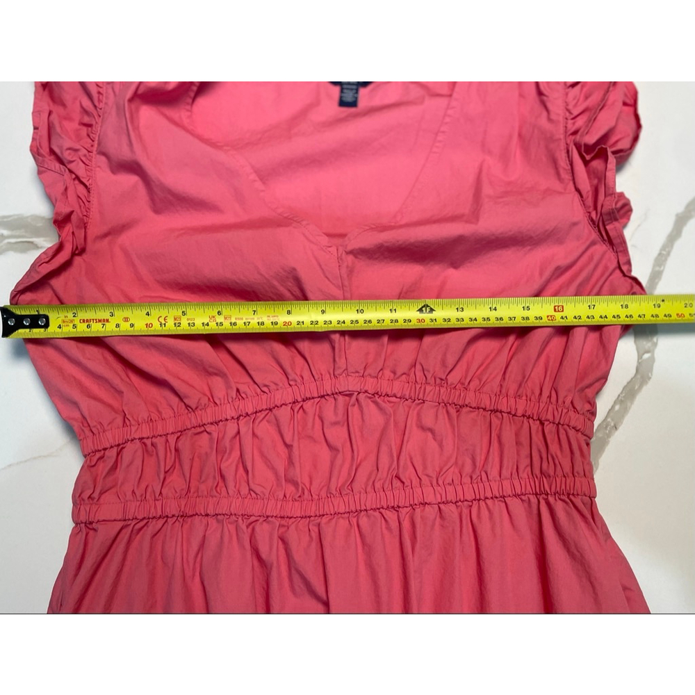Ralph Lauren CHAPS Pink Milkmaid Tiered Midi Dress M Coquette Summer Preppy - Picture 7 of 8